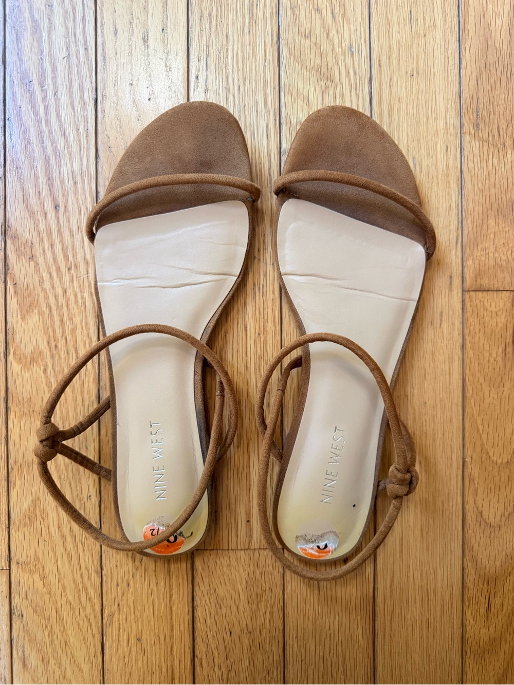 Nine West Brown Suede Strappy Flat Sandals Size 9.5